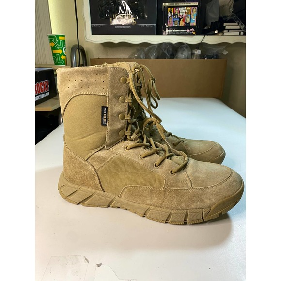 Free Soldier Tactical Tan Suede Military Style Boots Men's 11.5 - Picture 3 of 7